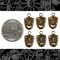 Chocolate Brown Plated Brass Drama Mask Charms Set of Six Three Happy Three Sad - RB-C182